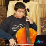 Young man playing cello