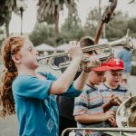 Girl playing trumpet