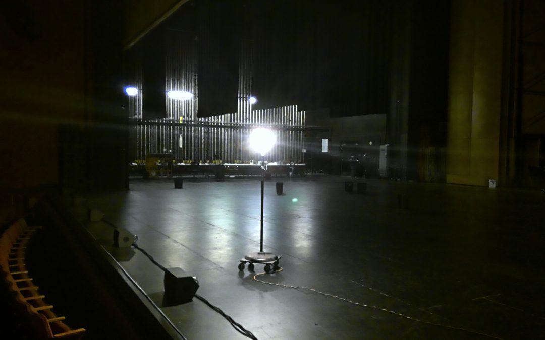 Ghost light on dark stage