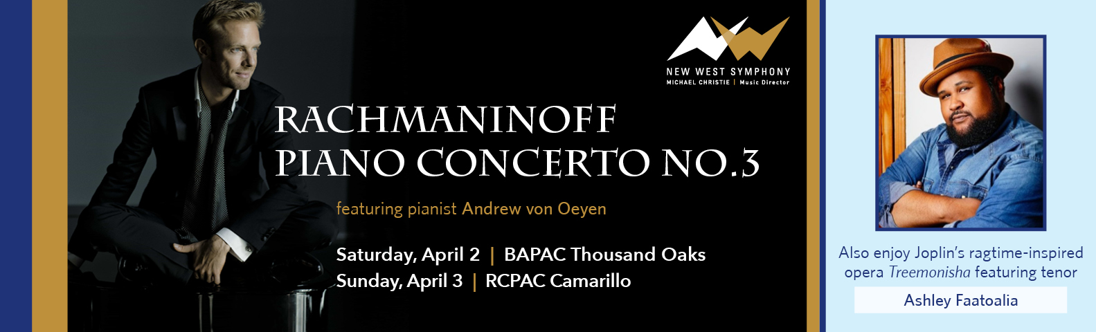 Rachmaninoff Piano Concerto 3, April 2 and 3