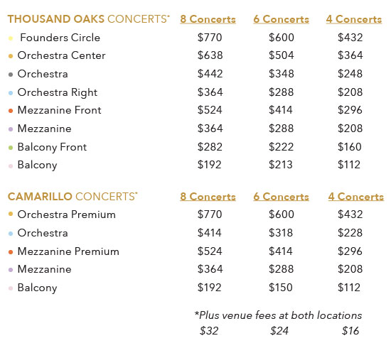 Subscription Pricing 8-Concert