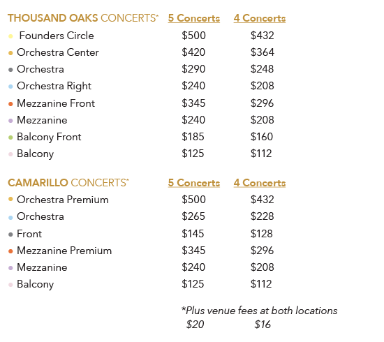 Season Pricing 5&4 Concerts